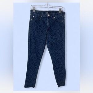 GAP Women's Dark Blue Animal Print Skinny Jeans